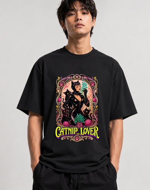 Catnip Lover Vintage Art Nouveau Catwoman Cats