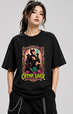 Catnip Lover Vintage Art Nouveau Catwoman Cats