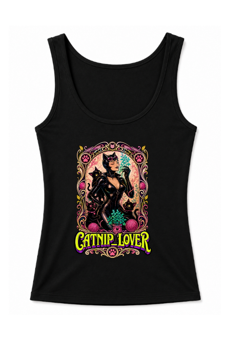 Catnip Lover Vintage Art Nouveau Catwoman Cats