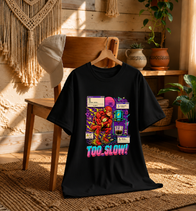Too Slow Speedster Waiting For Drip Coffee Retro Synthwave