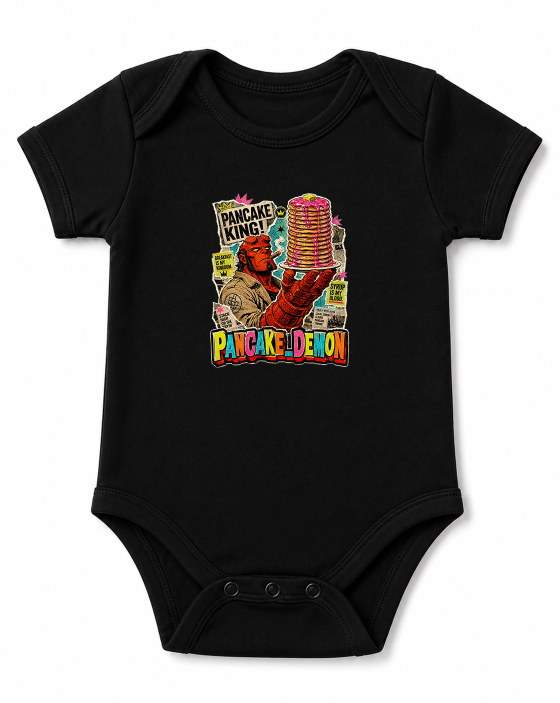 Hellboy Pancake King Demon Breakfast Retro Comic