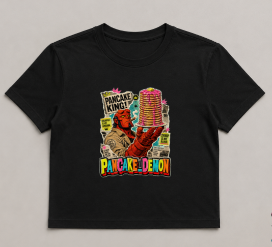 Hellboy Pancake King Demon Breakfast Retro Comic