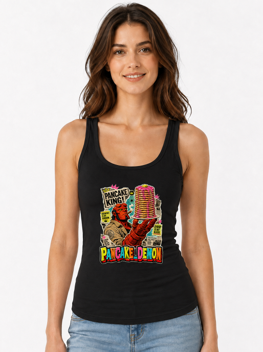 Hellboy Pancake King Demon Breakfast Retro Comic