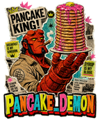 Hellboy Pancake King Demon Breakfast Retro Comic