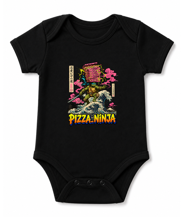 Pizza Ninja Leonardo Surfing Great Wave Japanese Ukiyo-e