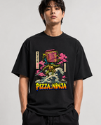 Pizza Ninja Leonardo Surfing Great Wave Japanese Ukiyo-e