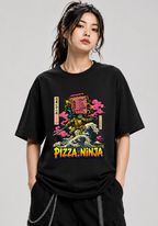 Pizza Ninja Leonardo Surfing Great Wave Japanese Ukiyo-e