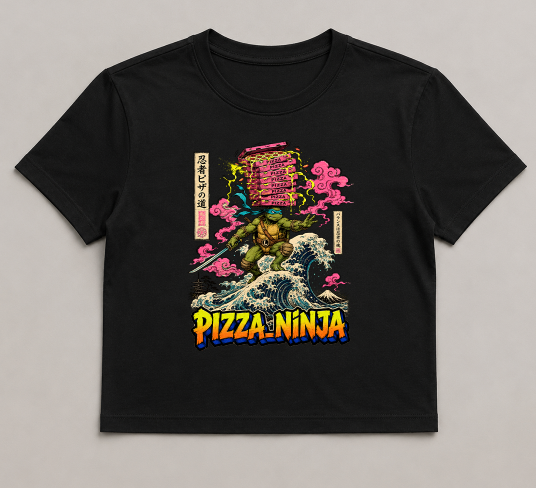 Pizza Ninja Leonardo Surfing Great Wave Japanese Ukiyo-e
