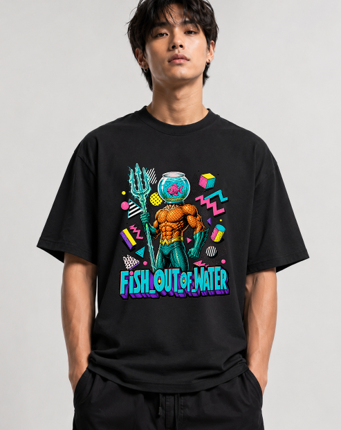 Fish Out Of Water Aquaman Fishbowl Retro 90s Memphis Comic