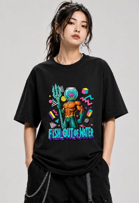 Fish Out Of Water Aquaman Fishbowl Retro 90s Memphis Comic