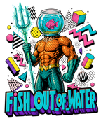 Fish Out Of Water Aquaman Fishbowl Retro 90s Memphis Comic
