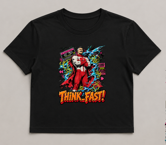 Think Fast Omni-Man Retro Cassette Glitch Comic