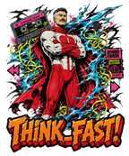 Think Fast Omni-Man Retro Cassette Glitch Comic