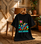 Solar Charging Superman Sunbathing Retro Mid-Century Comic