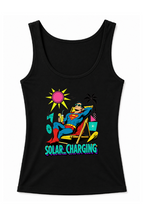 Solar Charging Superman Sunbathing Retro Mid-Century Comic