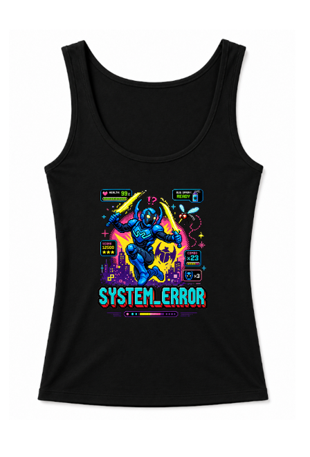 System Error Blue Beetle Mosquito 8-Bit Pixel Art Retro Gaming