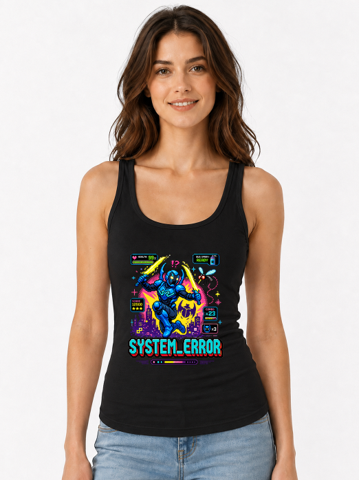 System Error Blue Beetle Mosquito 8-Bit Pixel Art Retro Gaming