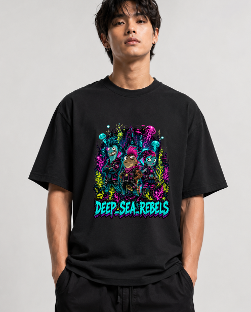 Deep Sea Rebels Fish Hooks Punk Rock Neon Underwater