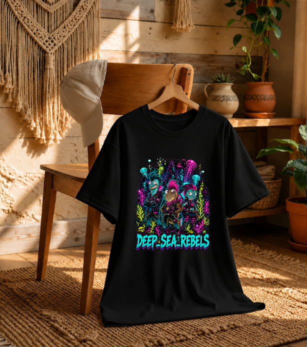 Deep Sea Rebels Fish Hooks Punk Rock Neon Underwater