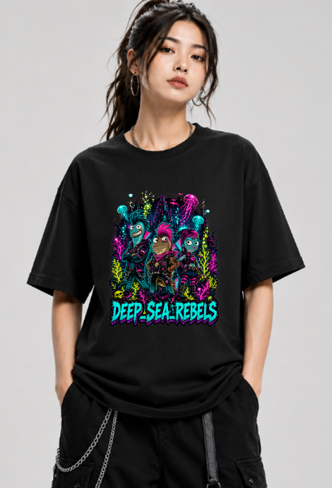 Deep Sea Rebels Fish Hooks Punk Rock Neon Underwater