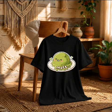 Melt - Cute Melting Matcha Ice Cream Summer Humor Graphic T-Shirt