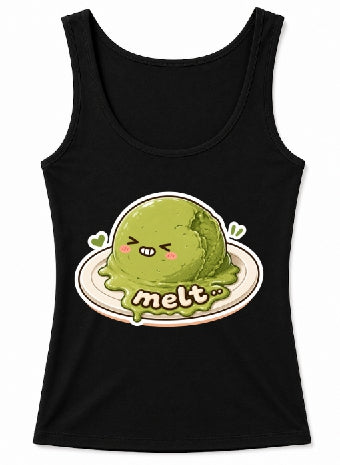 Melt - Cute Melting Matcha Ice Cream Summer Humor Graphic T-Shirt