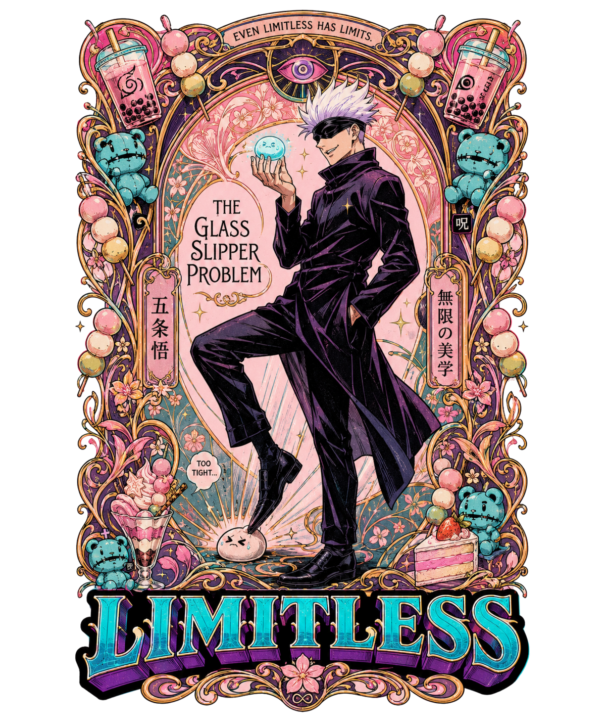 Limitless Sorcerer Art Nouveau Aesthetic Anime Streetwear