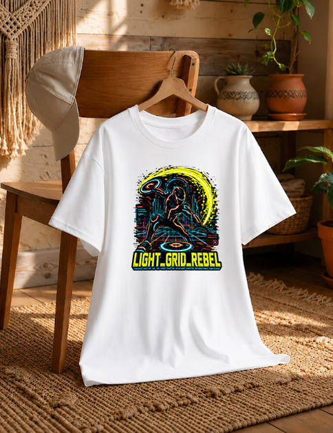 Light Grid Rebel Cyberpunk Sci-Fi Neon Warrior