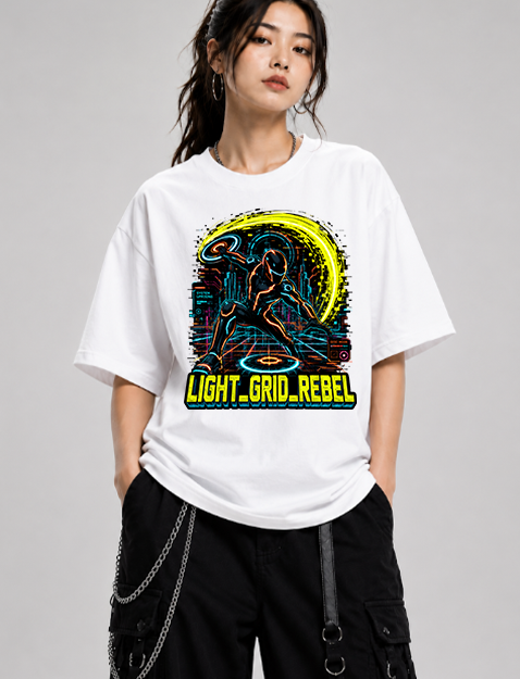 Light Grid Rebel Cyberpunk Sci-Fi Neon Warrior