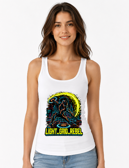 Light Grid Rebel Cyberpunk Sci-Fi Neon Warrior