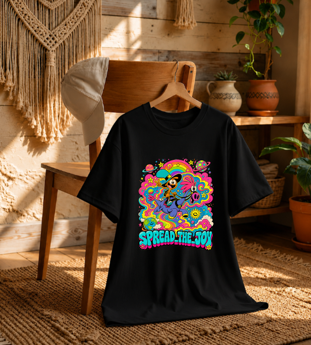 Spread The Joy Wander Over Yonder Retro Psychedelic Cartoon