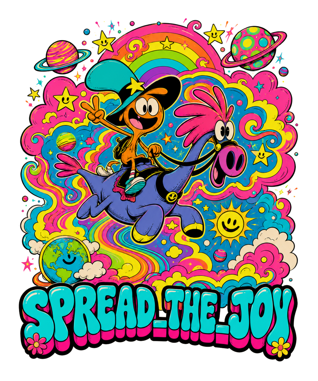 Spread The Joy Wander Over Yonder Retro Psychedelic Cartoon