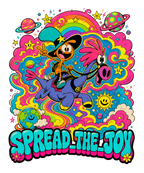 Spread The Joy Wander Over Yonder Retro Psychedelic Cartoon
