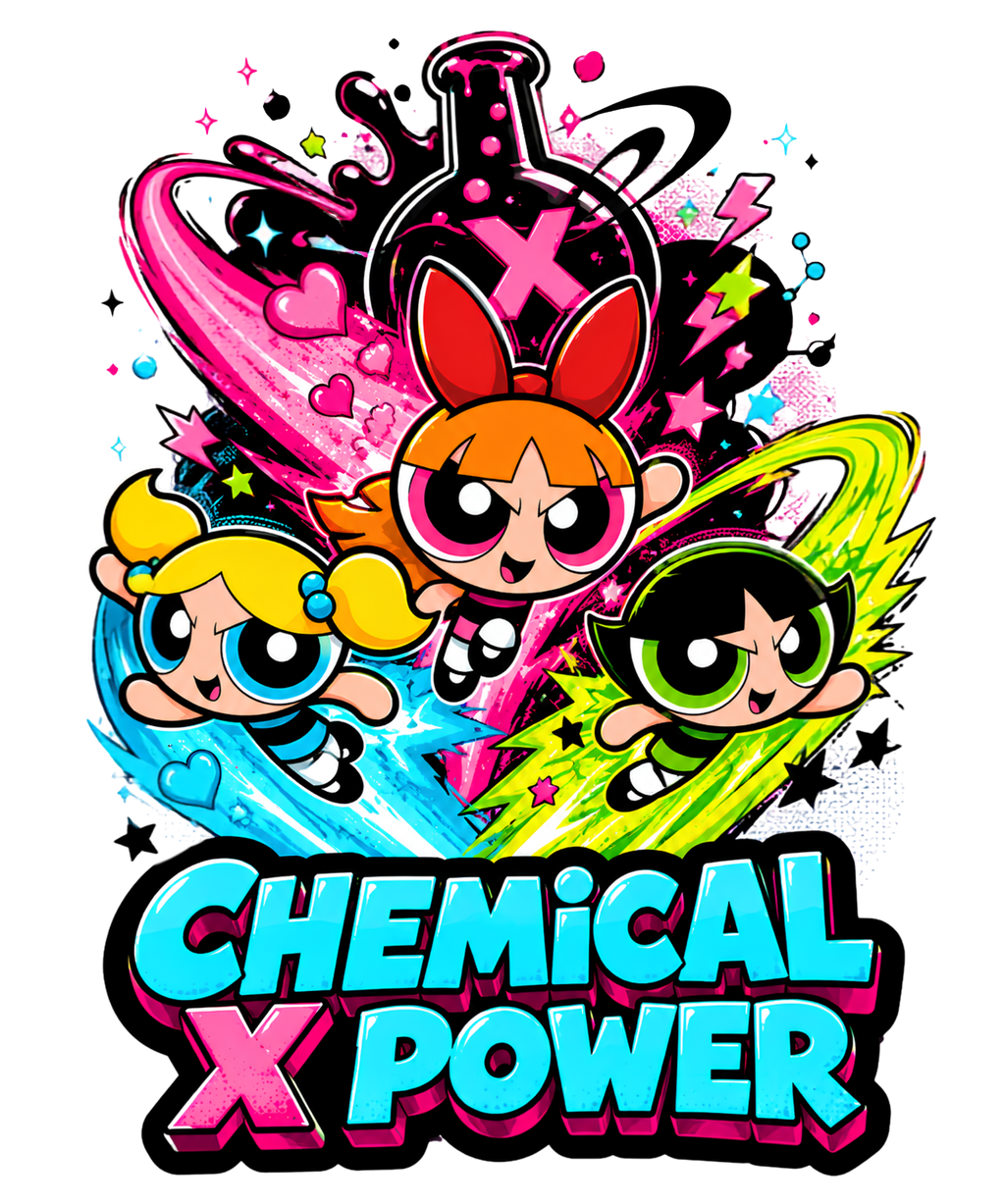 Chemical X Power Blossom Bubbles Buttercup Retro Cartoon