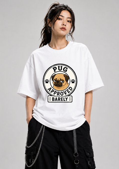 Pug Approved Barely Funny Judgmental Dog Vintage Badge Sarcastic Mood