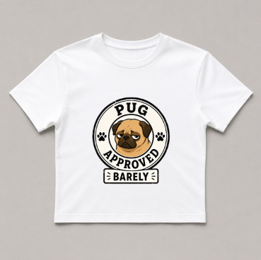 Pug Approved Barely Funny Judgmental Dog Vintage Badge Sarcastic Mood