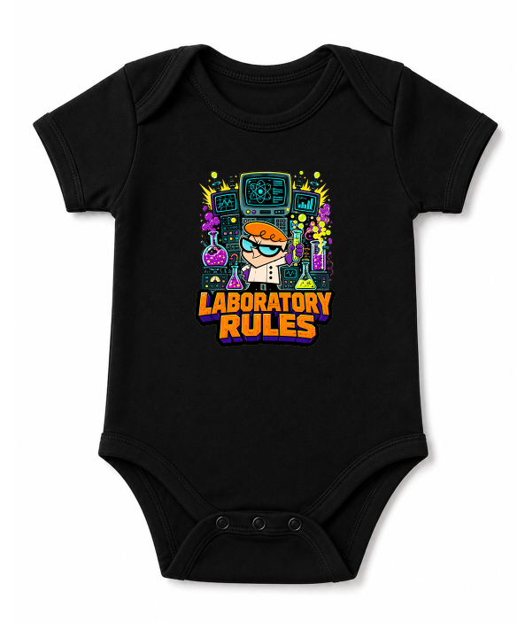 Laboratory Rules Dexter Boy Genius Science Retro Cartoon