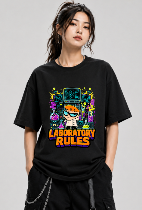 Laboratory Rules Dexter Boy Genius Science Retro Cartoon