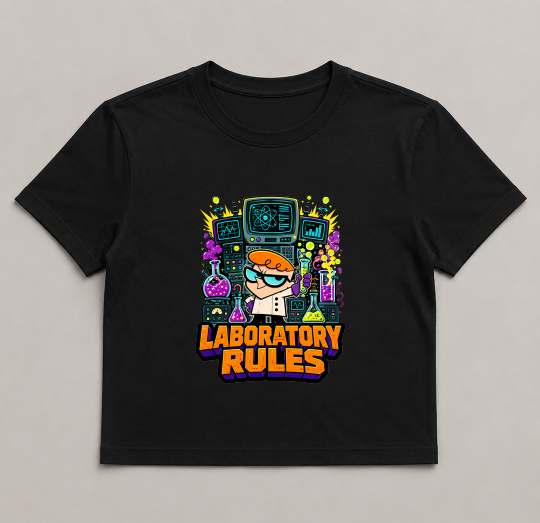 Laboratory Rules Dexter Boy Genius Science Retro Cartoon