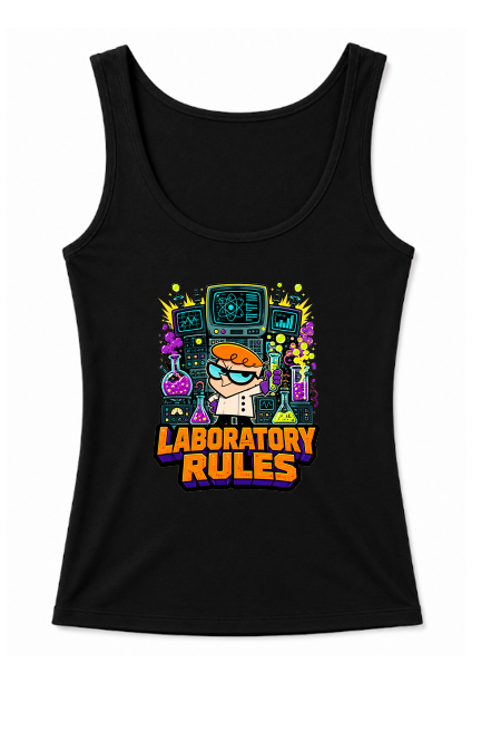 Laboratory Rules Dexter Boy Genius Science Retro Cartoon
