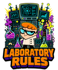 Laboratory Rules Dexter Boy Genius Science Retro Cartoon