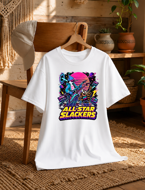 All Star Slackers Synthwave Cartoon Rock Band