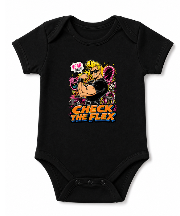 Check The Flex Johnny Bicep Retro Rockabilly 90s Cartoon