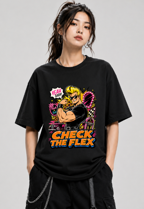 Check The Flex Johnny Bicep Retro Rockabilly 90s Cartoon