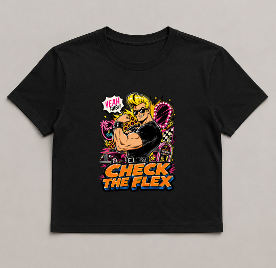 Check The Flex Johnny Bicep Retro Rockabilly 90s Cartoon