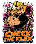 Check The Flex Johnny Bicep Retro Rockabilly 90s Cartoon