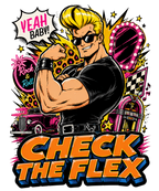 Check The Flex Johnny Bicep Retro Rockabilly 90s Cartoon