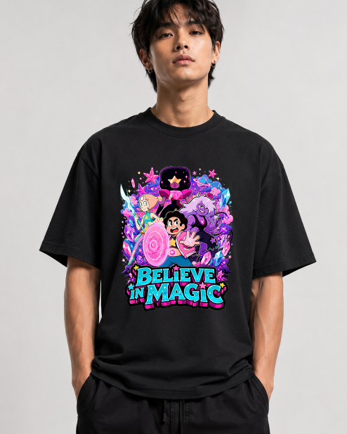 Believe In Magic Crystal Gems Steven Rose Quartz Retro Cartoon