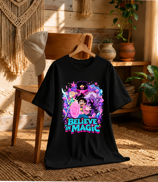 Believe In Magic Crystal Gems Steven Rose Quartz Retro Cartoon