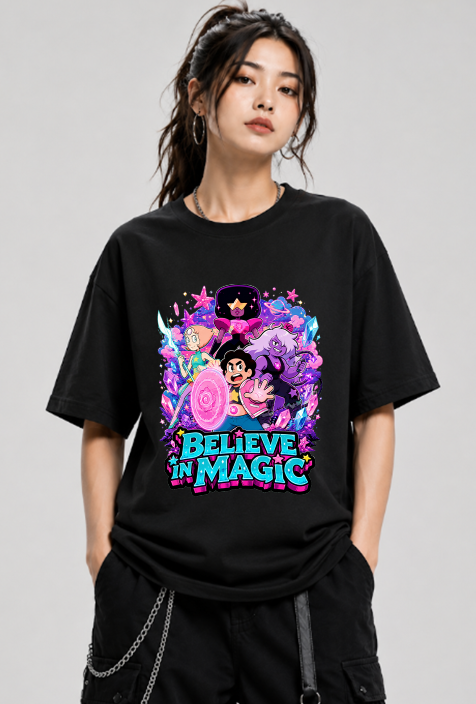 Believe In Magic Crystal Gems Steven Rose Quartz Retro Cartoon